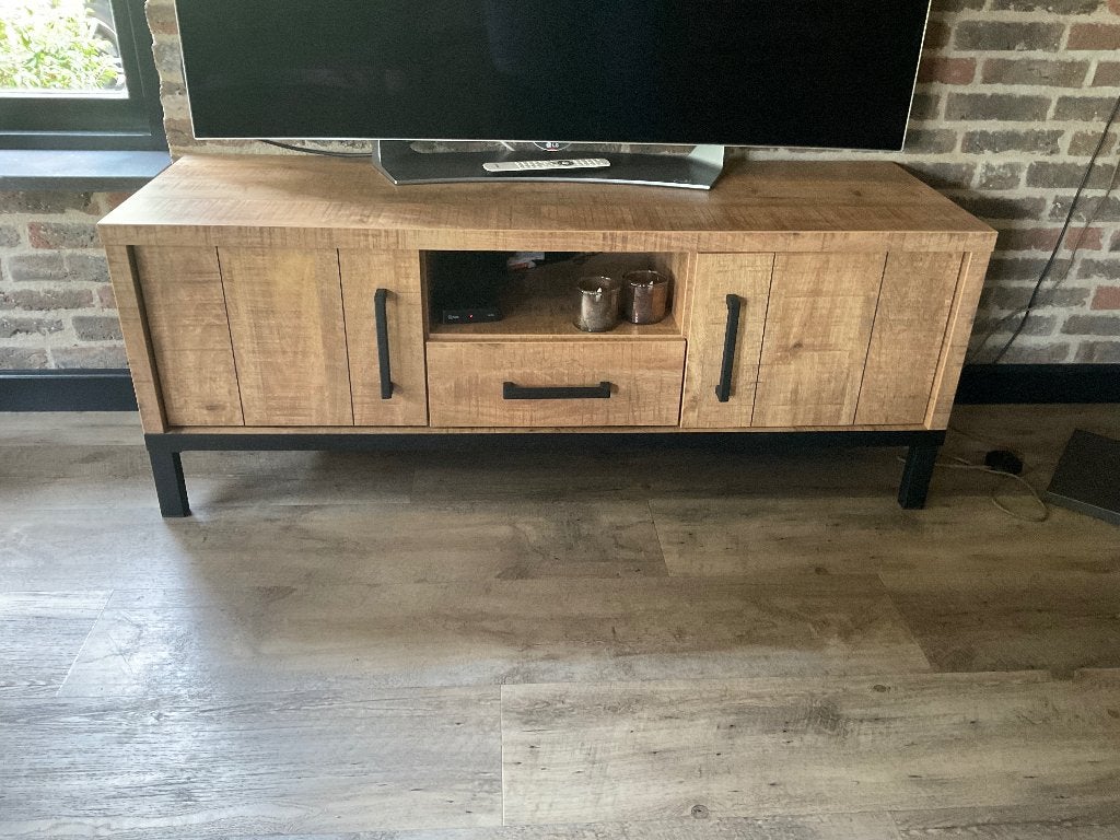 Tv meubel, Ophalen, 100 tot 150 cm, Zo goed als nieuw, 25 tot 50 cm