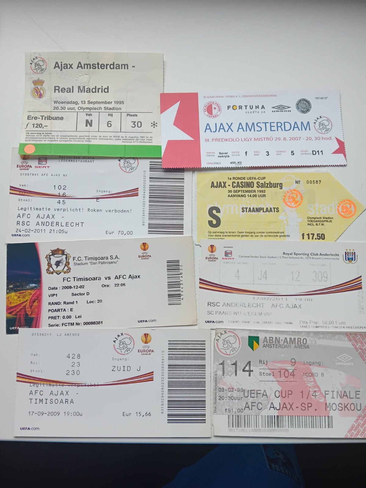 oude voetbal tickets ajax, Ophalen of Verzenden, Zo goed als nieuw, Ajax