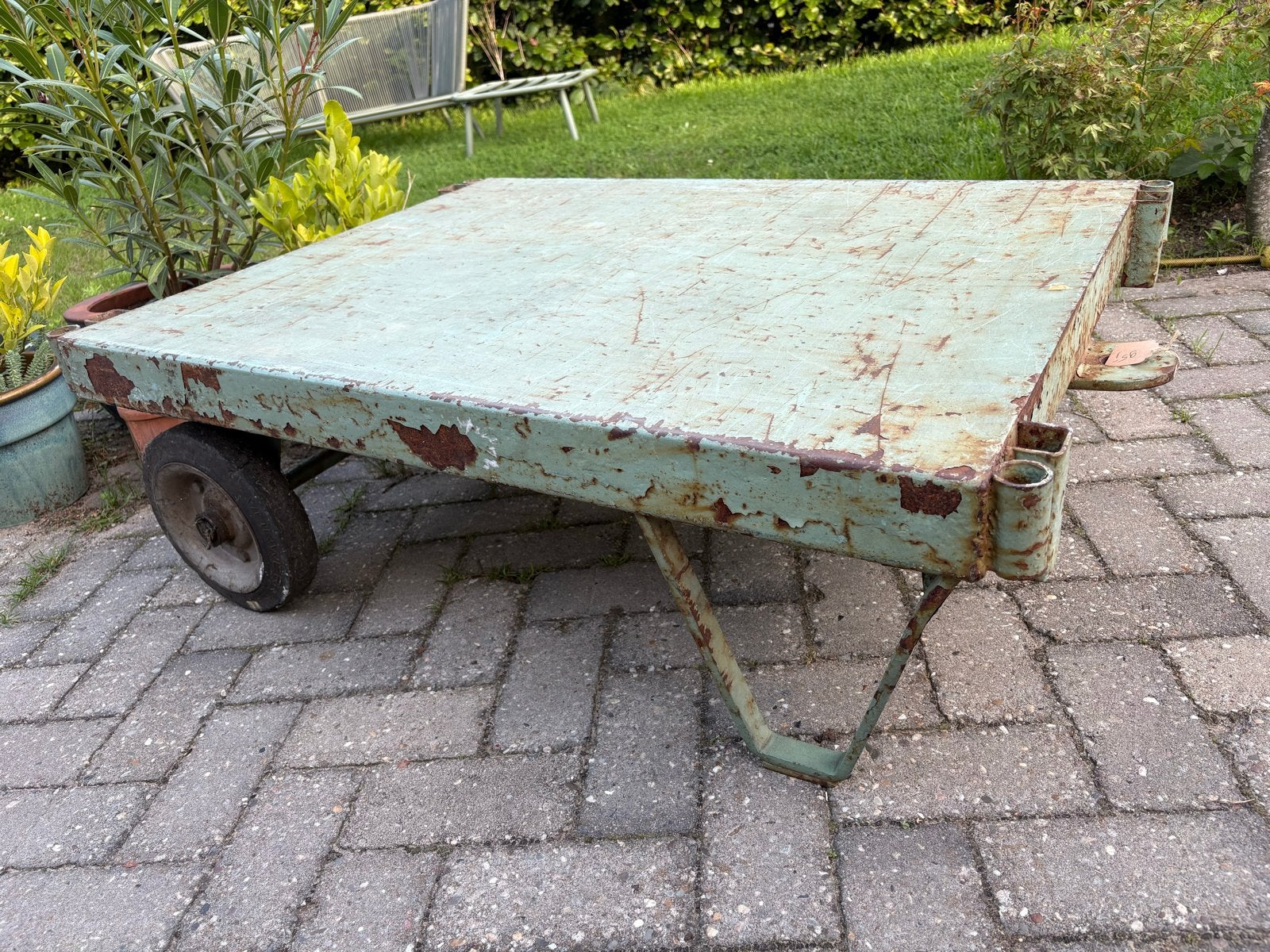 Industriële transportkar, prachtig als salontafel, Ophalen, Gebruikt, 100 tot 150 cm, 50 tot 100 cm