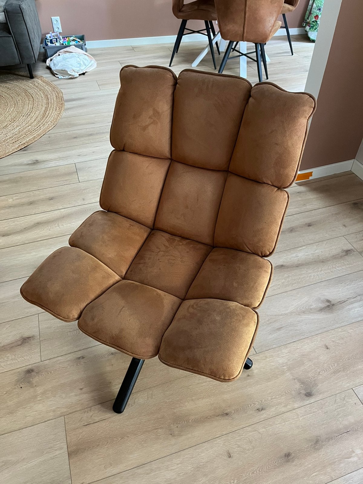 Eleonora draaifauteuil Daan cognac, Ophalen, 75 tot 100 cm, Zo goed als nieuw, Metaal