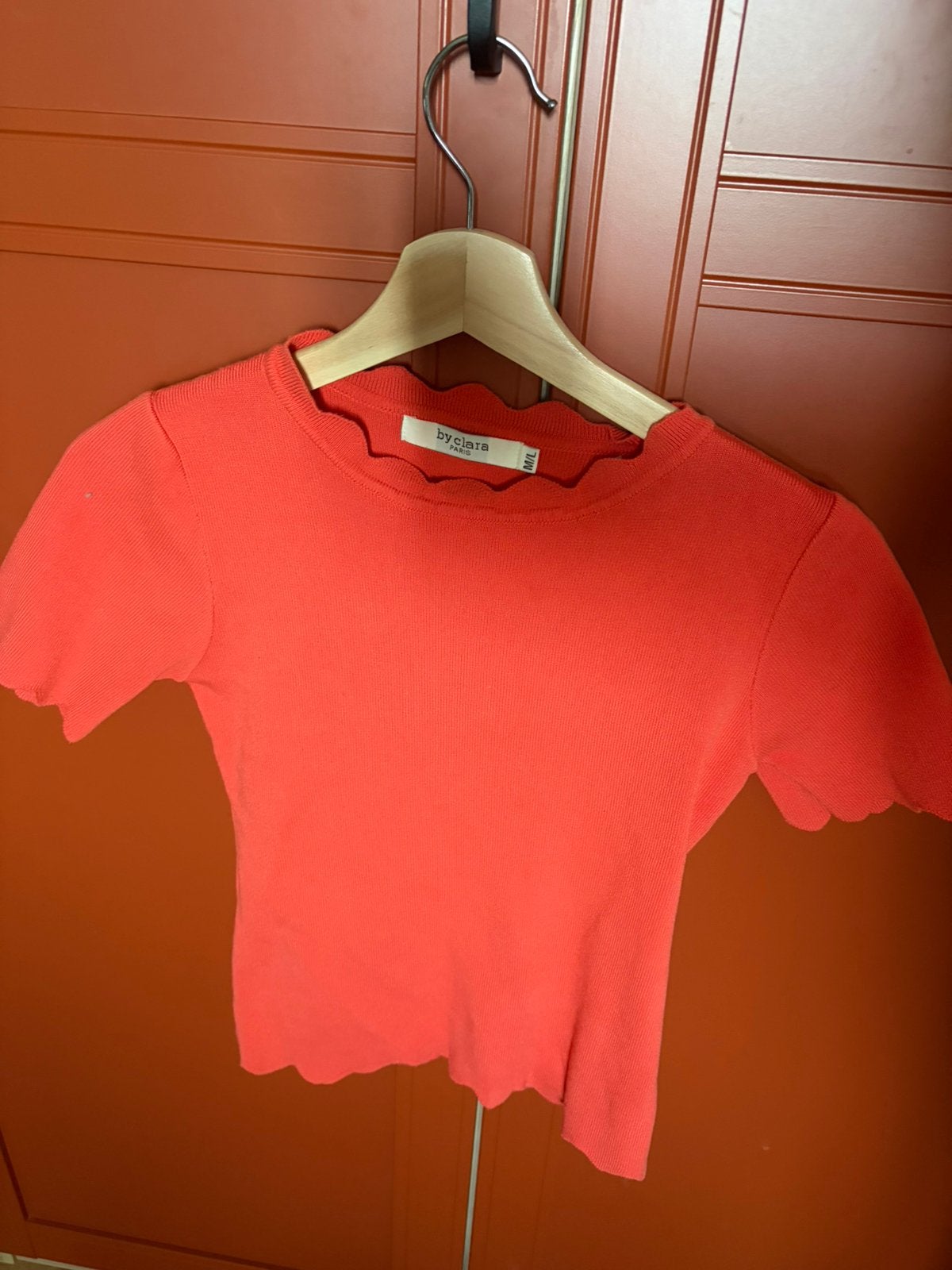 Oranje top by clara maat m, Oranje, Zo goed als nieuw, Zonder mouw, Ophalen