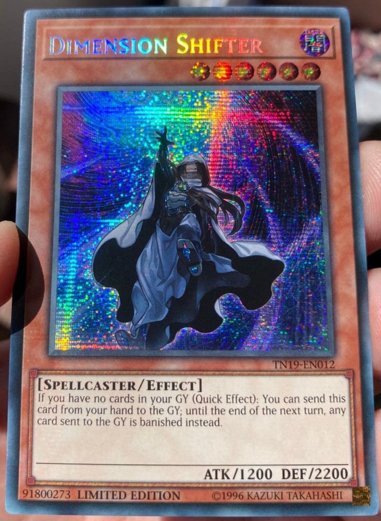 Yu-Gi-Oh! Dimension Shifter TN19 Limited Edition !, Ophalen of Verzenden, Zo goed als nieuw, Losse kaart, Foil
