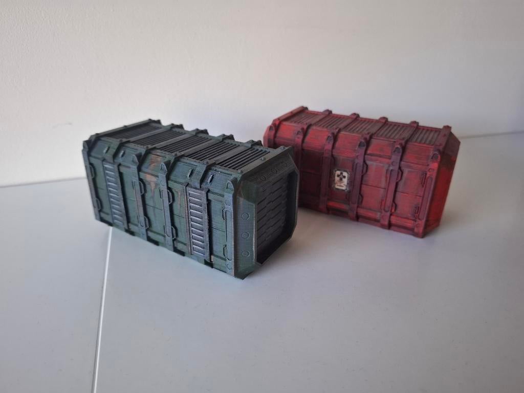 2x Warhammer 40k shipping container, Hobby en Vrije tijd, Wargaming, Nieuw, Ophalen of Verzenden, Warhammer 40000, Geverfd