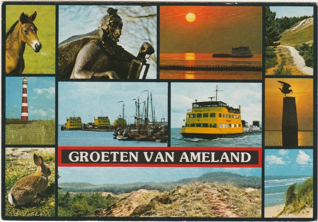 AMELAND Ritskemooi Veerboot Duin Groeten, Verzamelen, Verzenden, 1980 tot heden, Gelopen, Waddeneilanden