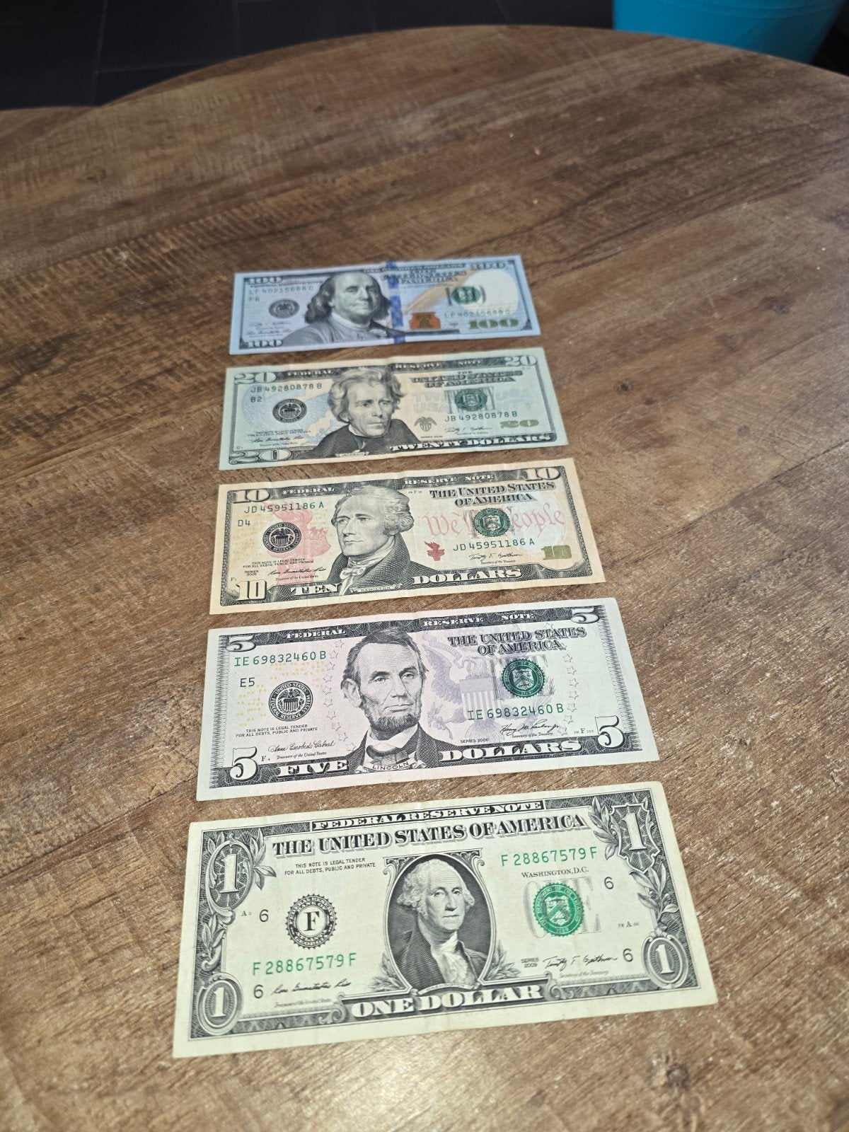 Setje Amerikaanse Dollars (1, 5, 10, 20, 100), Ophalen of Verzenden