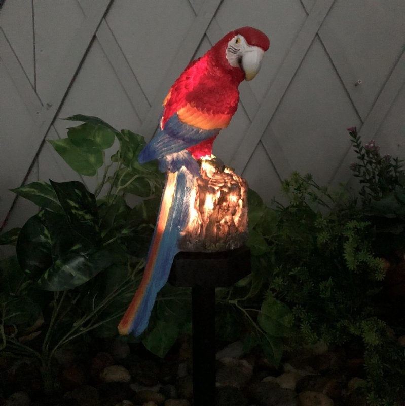 Lichtgevende Kunst Papegaai Tuin Decoratie Solar Lamp Vogel, Verzenden, Nieuw, Kunststof, Dierenbeeld