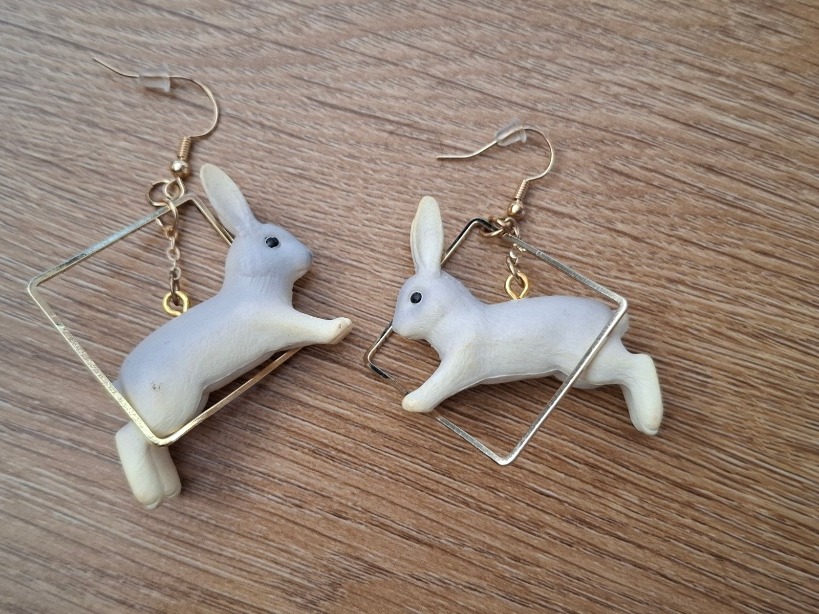 NIEUWE Leuke KONIJNEN Oorbellen, Sieraden, Tassen en Uiterlijk, Ophalen of Verzenden, Nieuw, Overige materialen, Hangers