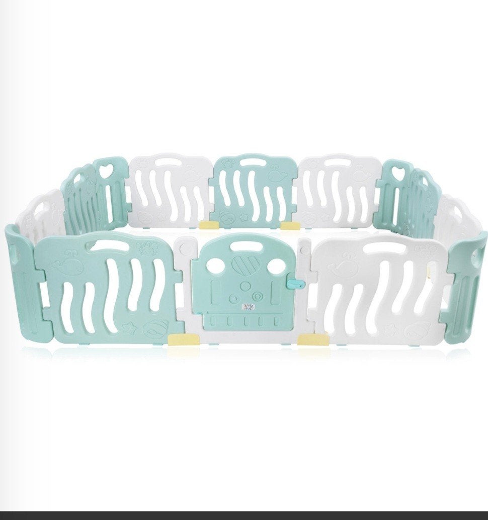 Baby Vivo Bailey Grondbox - Turquoise/Wit Kunststof, Ophalen, Zo goed als nieuw, Rechthoekig