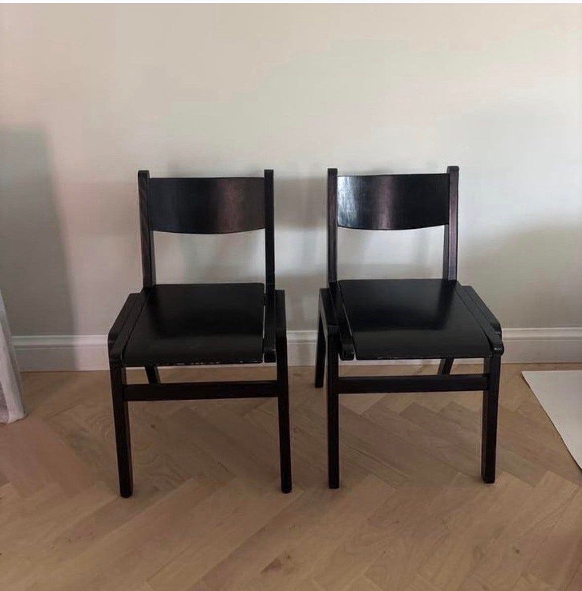 Set van 6 zwarte eetkamerstoelen - Woood/VT Wonen, Gebruikt, Zwart, Ophalen of Verzenden, Vijf, Zes of meer stoelen