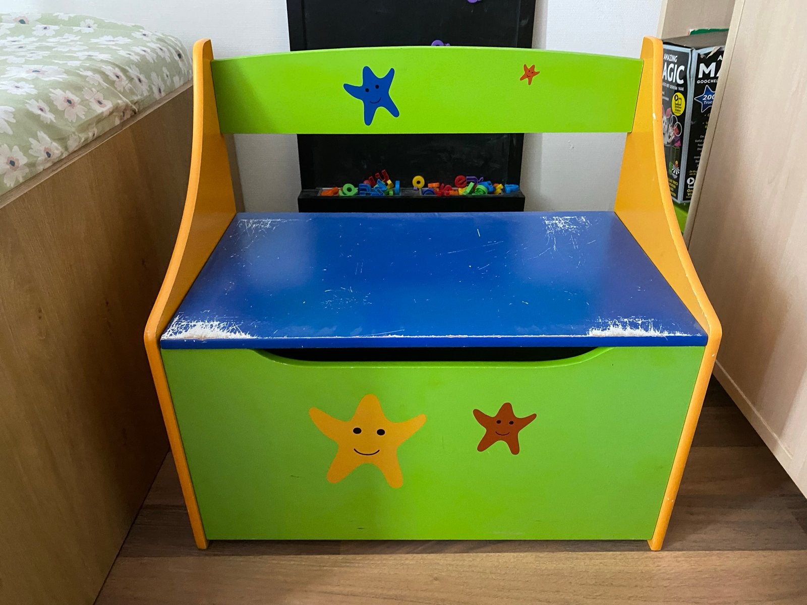 Leuke speelgoedkist/bankje met sterren, Ophalen, Gebruikt, Jongen of Meisje