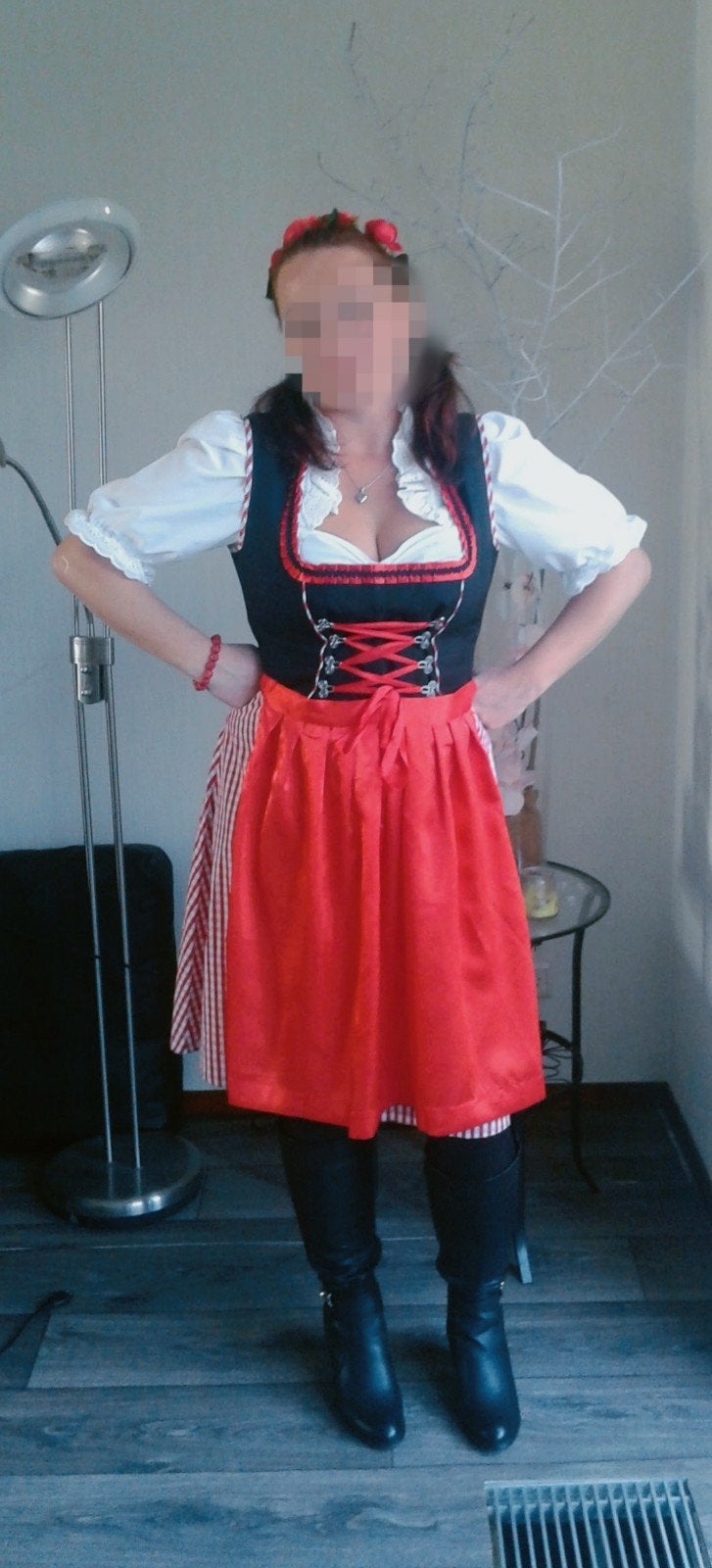 Oktoberfest jurk / Dirndl - Maat 44, Kleding | Dames, Ophalen, Meerkleurig, Maat 42/44 (L), Knielengte