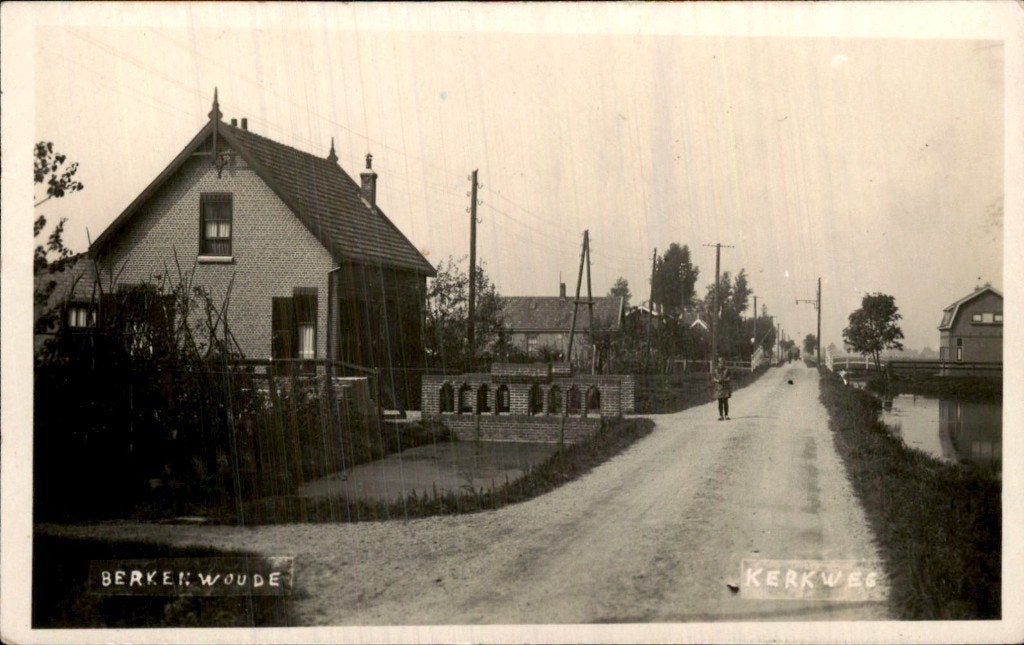 Berkenwoude - Kerkweg - Fotokaart - Woonhuis Metselaar, Ophalen of Verzenden, Voor 1920, Ongelopen, Zuid-Holland