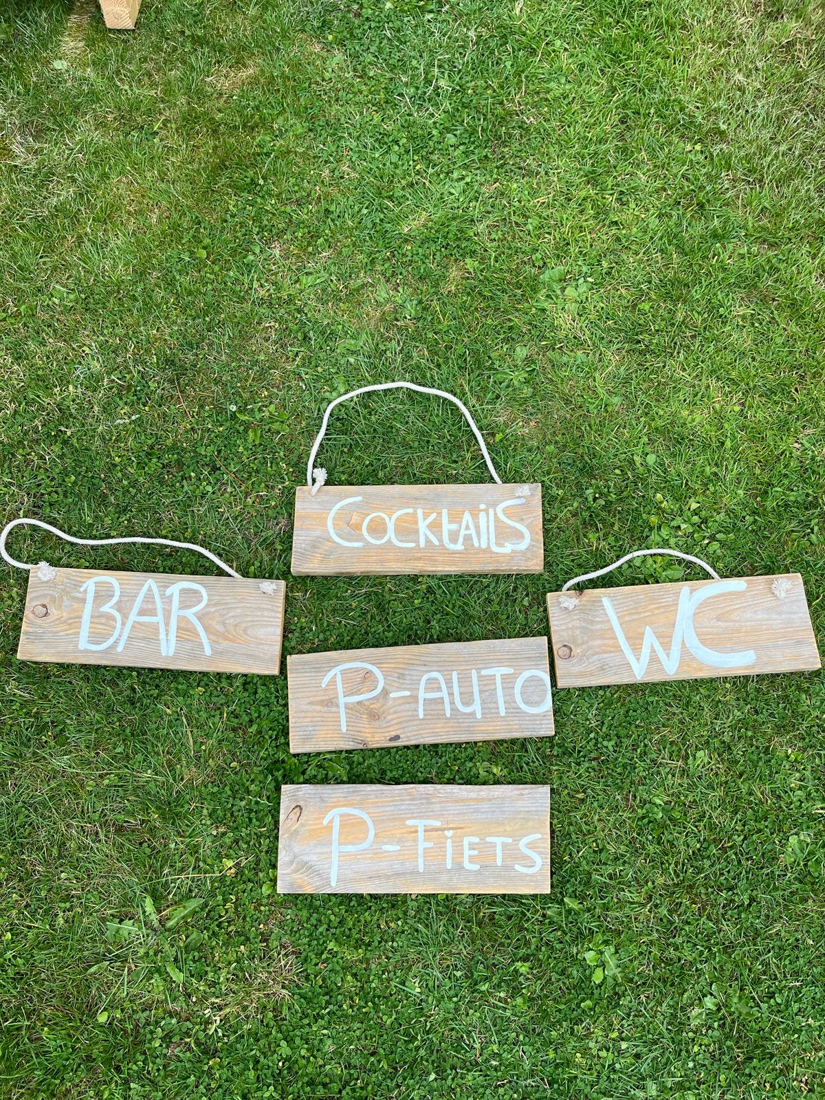 Houtenbordjes Parkeer, Bar en cocktails, Ophalen, Gebruikt