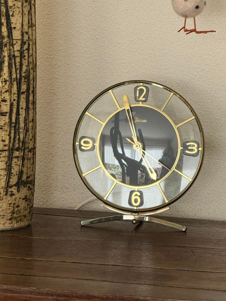 Vintage Art Deco Palmtag tafelklok, Ophalen