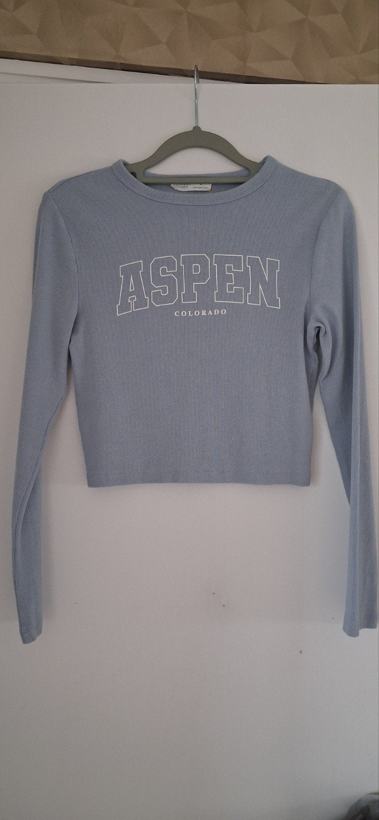 Primark Aspen Colorado Grijsblauwe Crop Top Maat S, Kleding | Dames, Ophalen of Verzenden, Lange mouw, Maat 36 (S), Gedragen