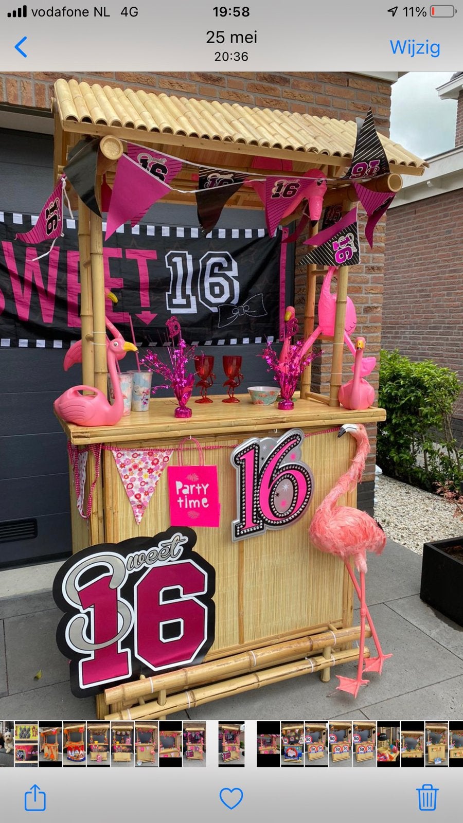 Sweet 16 bar te huur - tikibar huren € 70,- bamboebar huren, Ophalen, Gebruikt, Feestartikel, Overige