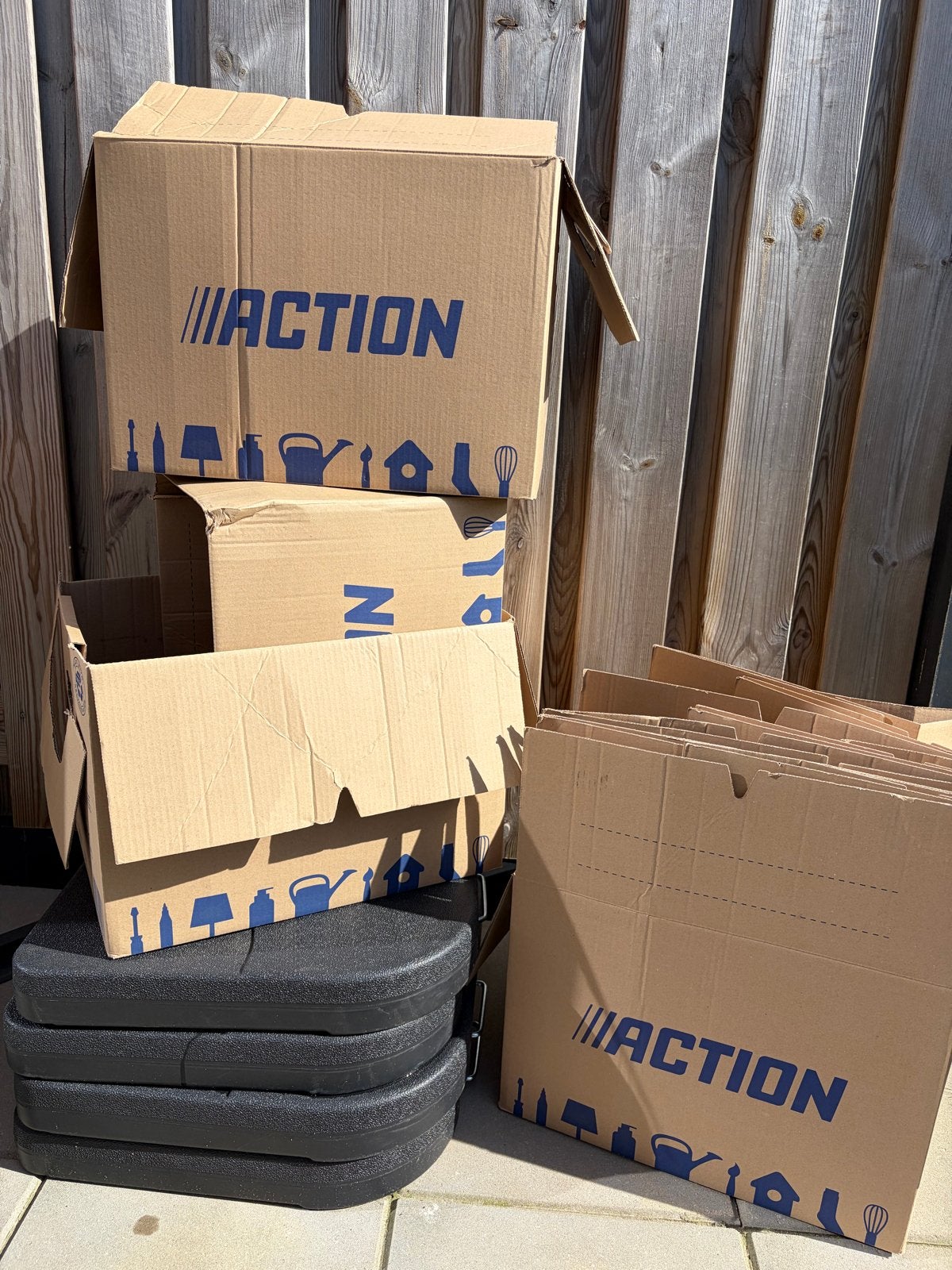 8 Verhuisdozen van Action - Gebruikt maar goed, 40 tot 60 cm, 50 tot 75 cm, Ophalen of Verzenden, 35 tot 50 cm