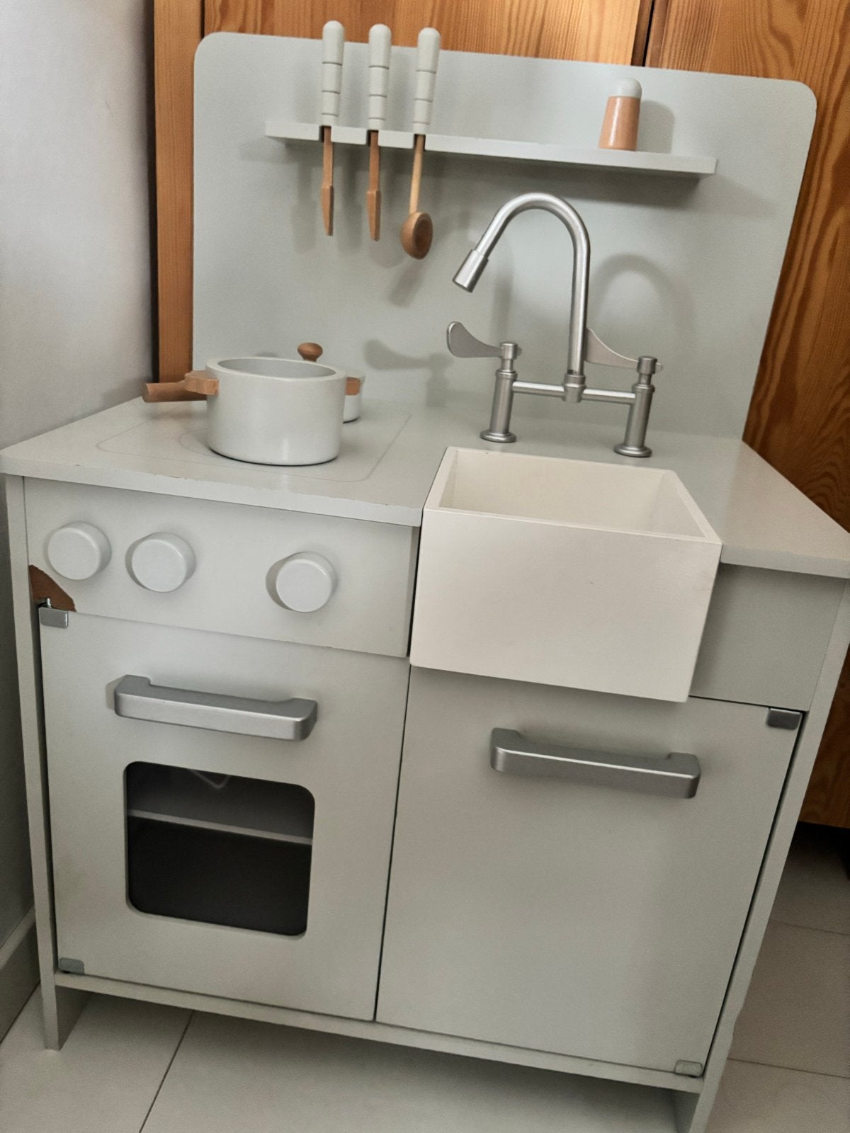 Houten speelkeuken Petite Amelie met accessoires, Ophalen, Gebruikt, Hout, Speelkeuken