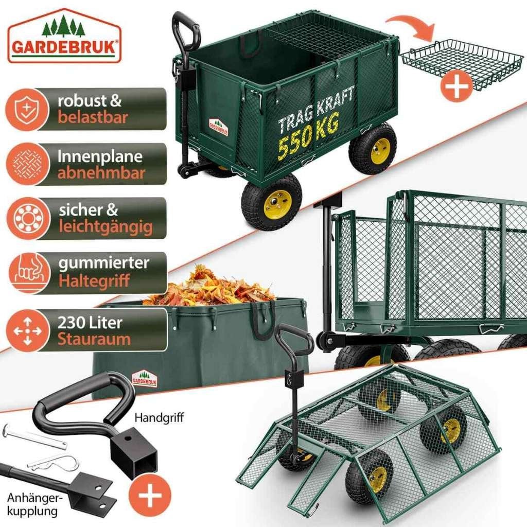 Bolderkar transportwagen groen 550 kg GRATIS BEZORGD!, Verzenden, Nieuw, Nvt, Nvt