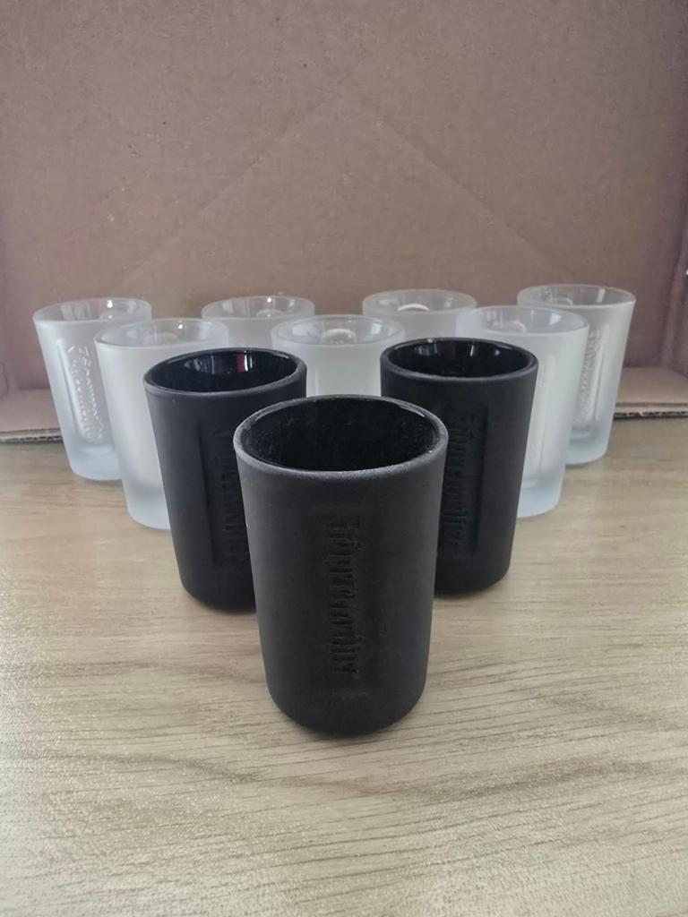 Jägermeister 10 glazen, Verzamelen, Glas en Borrelglaasjes, Ophalen, Zo goed als nieuw, Borrel- of Shotglas