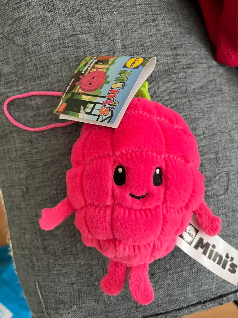 Frans framboos lidl mini’s nieuw met kaartje knuffel, Verzamelen, Supermarktacties, Ophalen of Verzenden