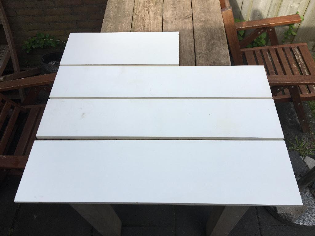 Wit geplastificeerde panelen (spaanplaten/houten planken), Doe-het-zelf en Verbouw, Platen en Panelen, Ophalen, Gebruikt, Hout
