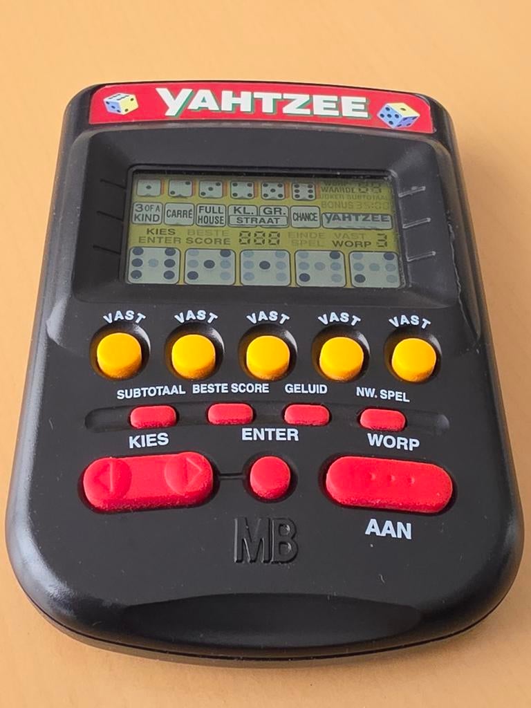 Yahtzee Handheld Pocket Spel MB Hasbro 1998, Ophalen of Verzenden, Zo goed als nieuw