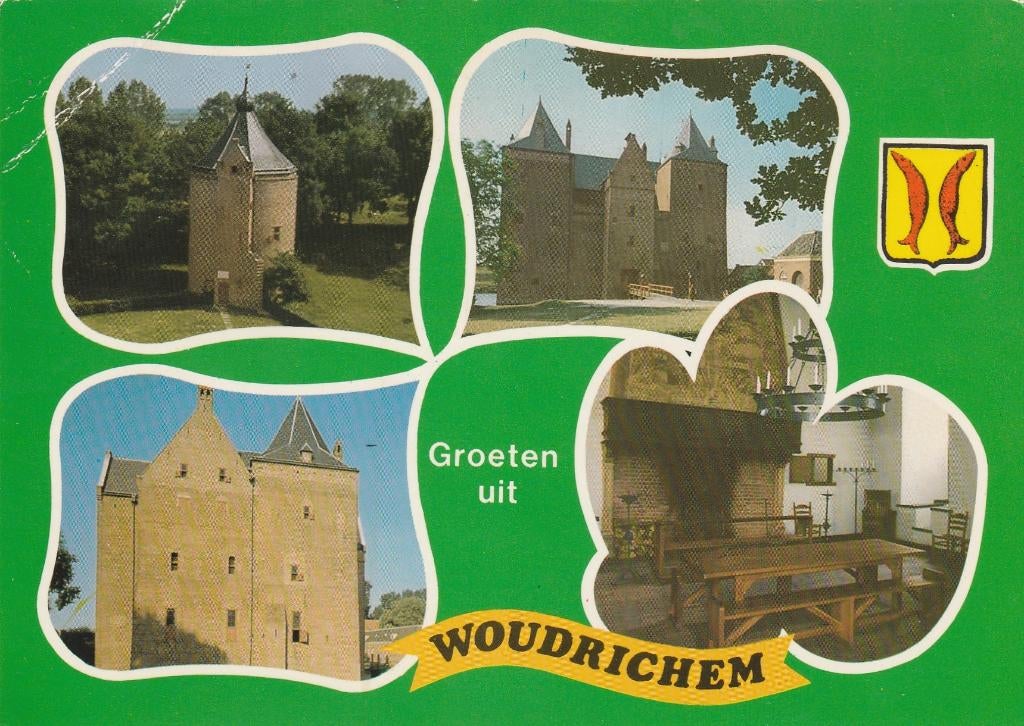 WOUDRICHEM Toren Kasteel Groeten, Verzenden, 1960 tot 1980, Gelopen, Noord-Brabant
