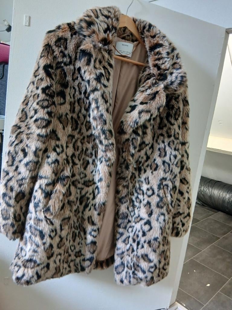 Bershka Luipaardprint Faux Fur Jas Maat S, Overige kleuren, Zo goed als nieuw, Maat 36 (S), Bershka