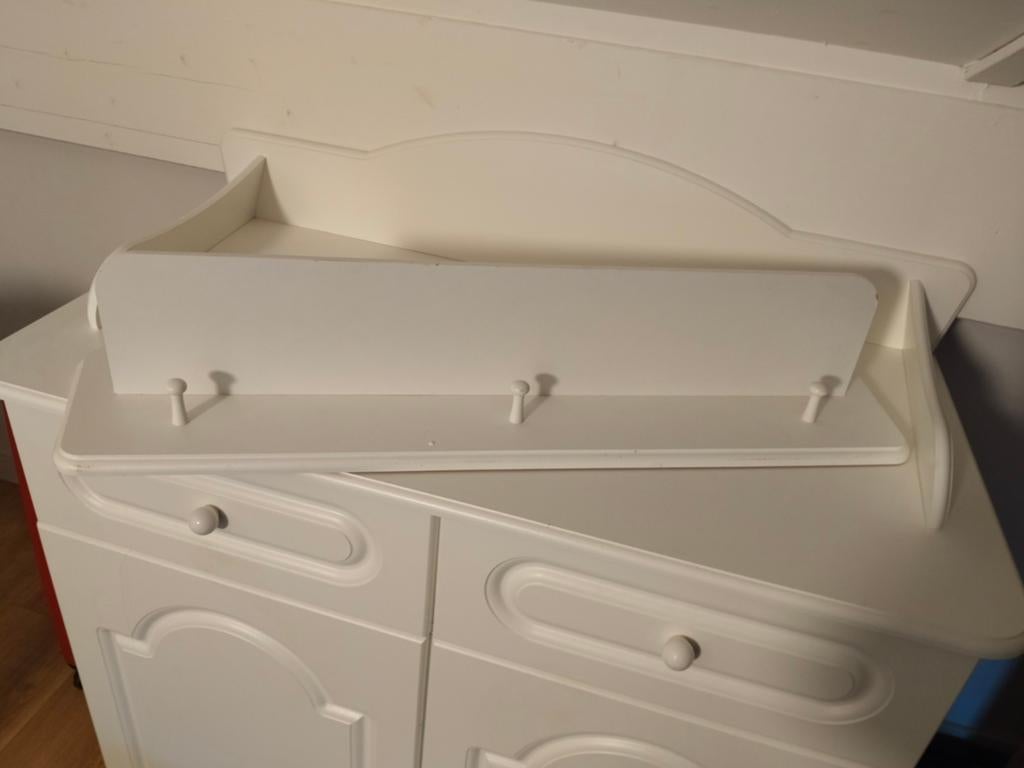 Witte commode+ Witte wandkapstok, Ophalen of Verzenden, Gebruikt, 50 tot 70 cm, 100 cm of meer