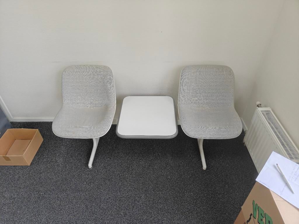 Wachtkamer bankje: metaal, kunststof, stof - 152x58x76 cm, Ophalen, Stof, Eén