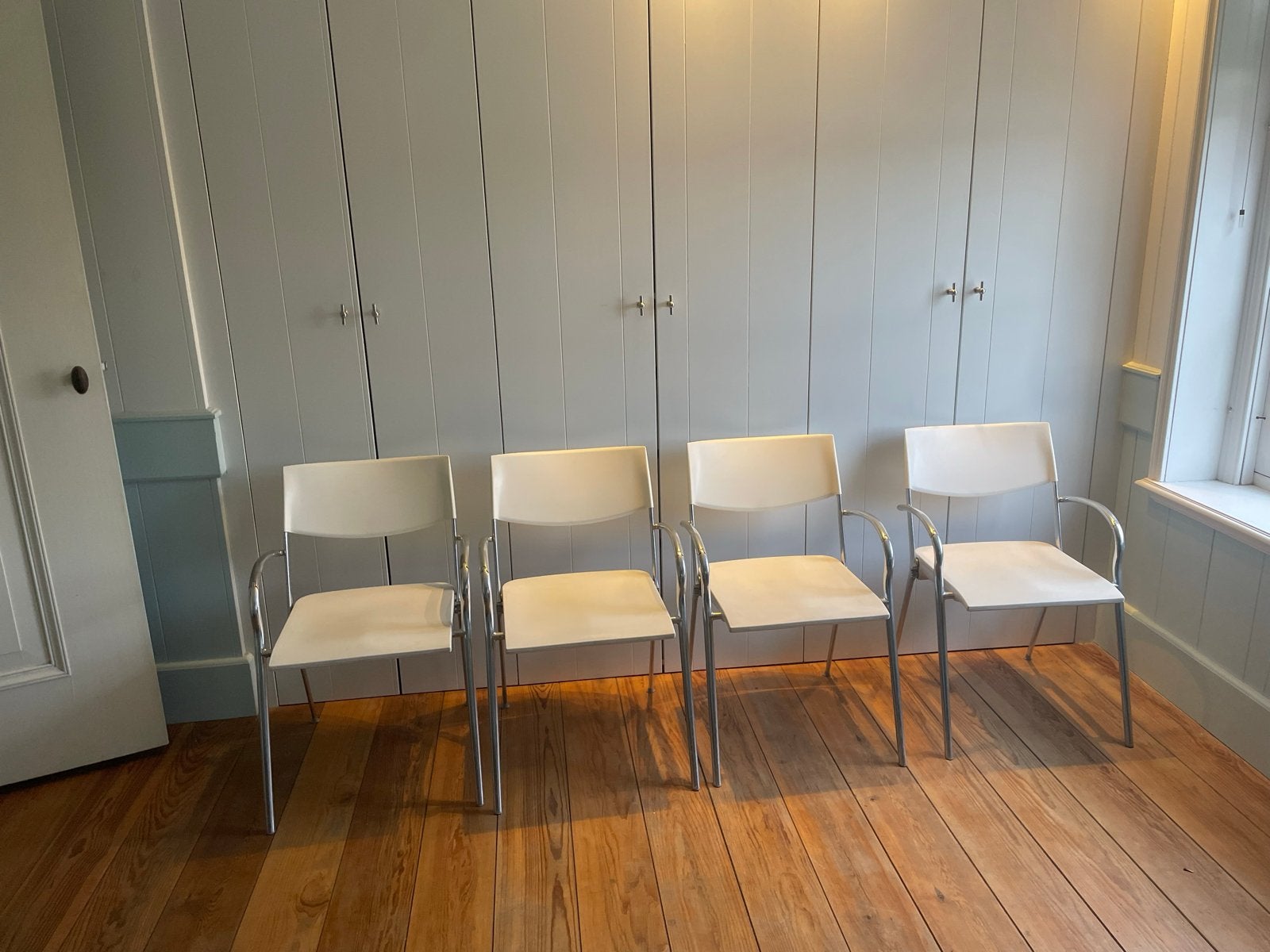 Set van 4 vintage Giancarlo Piretti Castelli stoelen, Ophalen