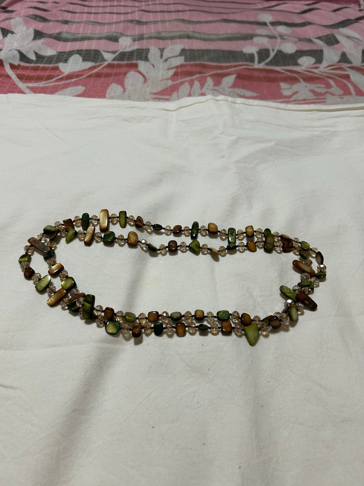 Mooie ketting met natuurlijke stenen en kralen, Ophalen, Gebruikt, Overige kleuren, Steen of Mineraal