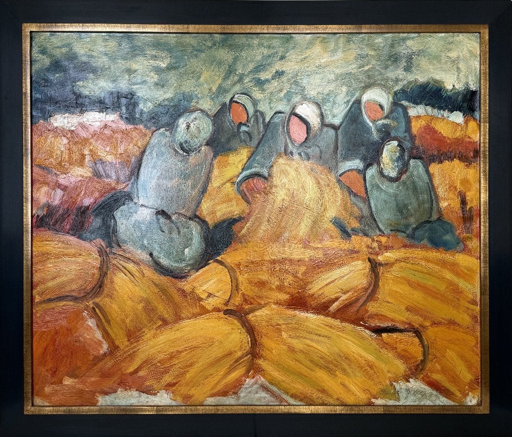 712. Olieverfschilderij, Sandro Negri - "Il Raccolto", 1995, Ophalen of Verzenden