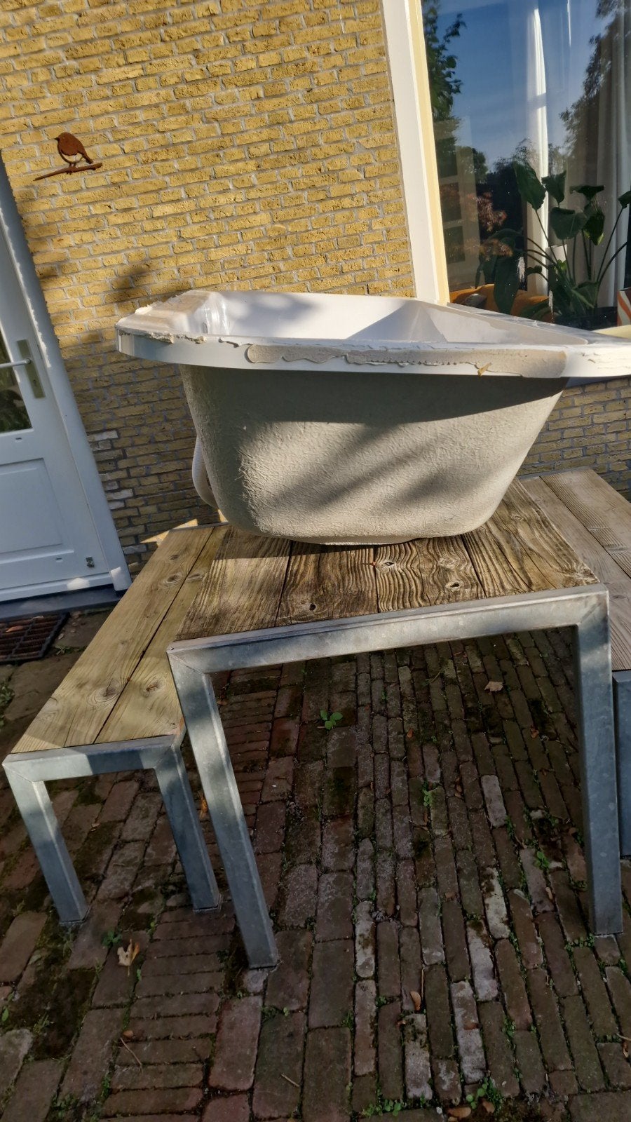 gratis afhalen polyester inbouw badkuip, Ophalen, Gebruikt, Met bad