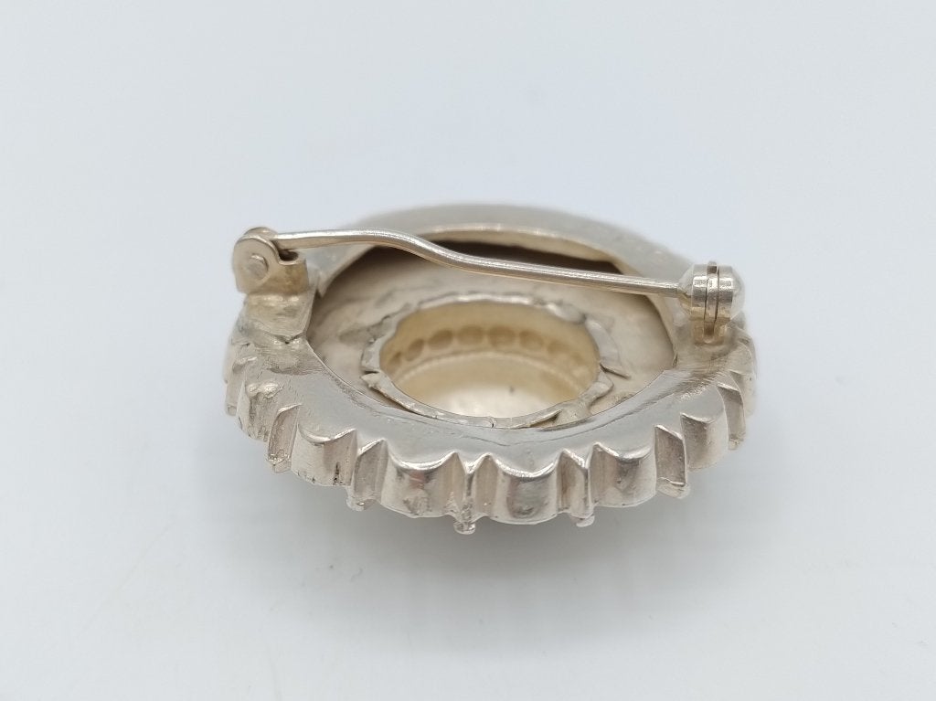 Zilveren broche, Birmingham, 1885, Gebruikt, Info@zilverwebsite.nl, Verzenden, Minder dan 4 cm