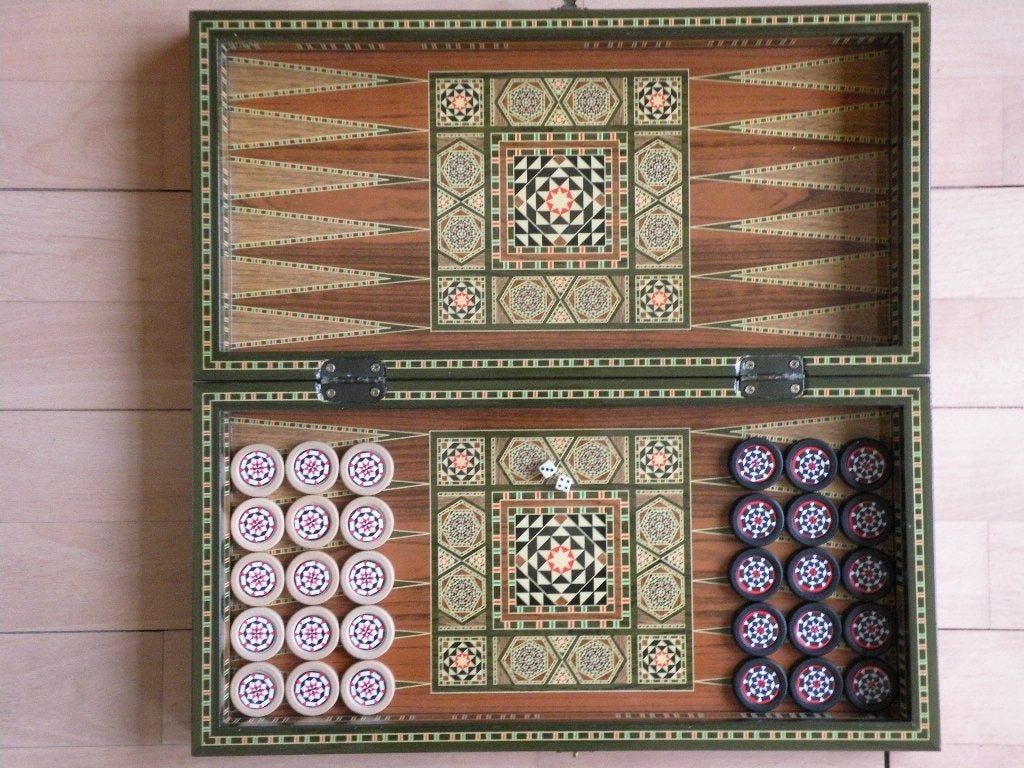 Backgammon, prachtige houten kist. Midden-oosten., Ophalen of Verzenden, Minder dan 500 stukjes, Zo goed als nieuw, Overige typen