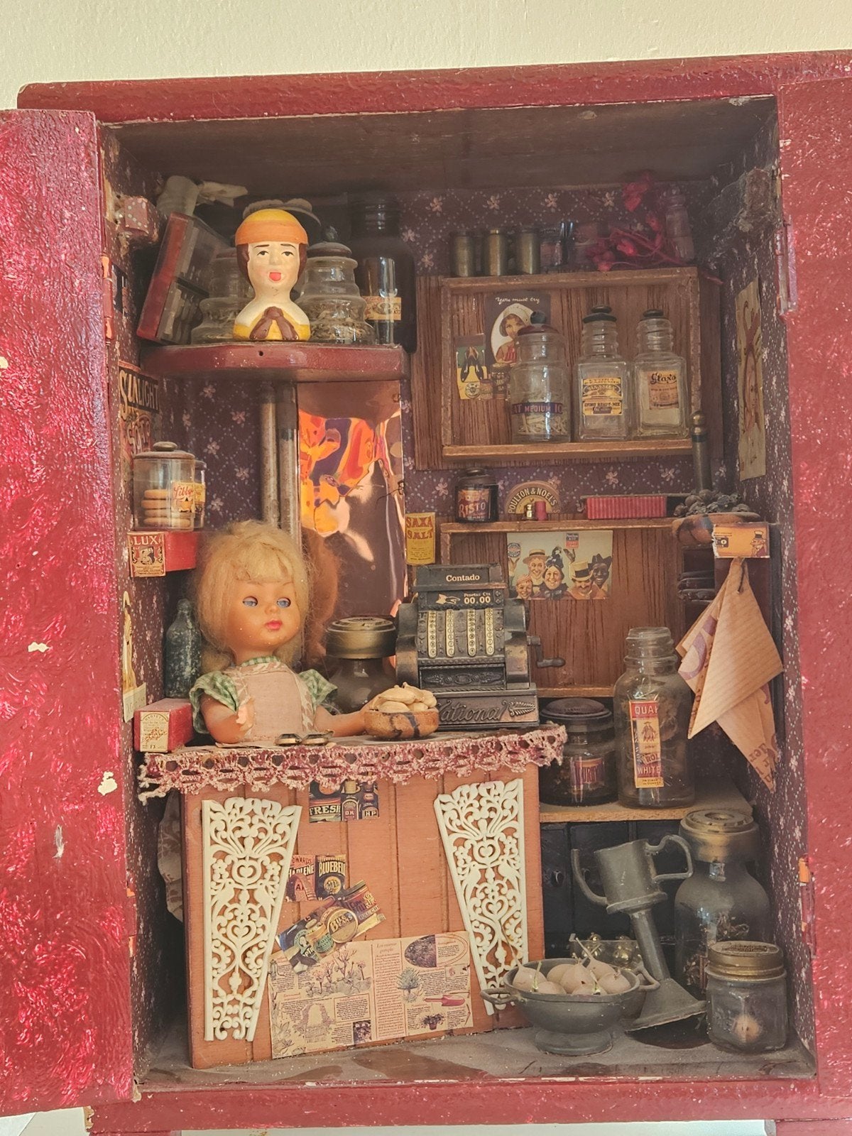 Miniatuur Kruidenierswinkel Diorama - Handgemaakt, Verzamelen, Ophalen of Verzenden, Gebruikt