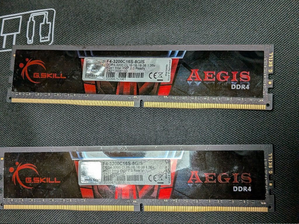 G.Skill Aegis 16GB (2x8GB) DDR4-3200 CL16 werkgeheugen, Computers en Software, RAM geheugen, Gebruikt, DDR4, Ophalen of Verzenden