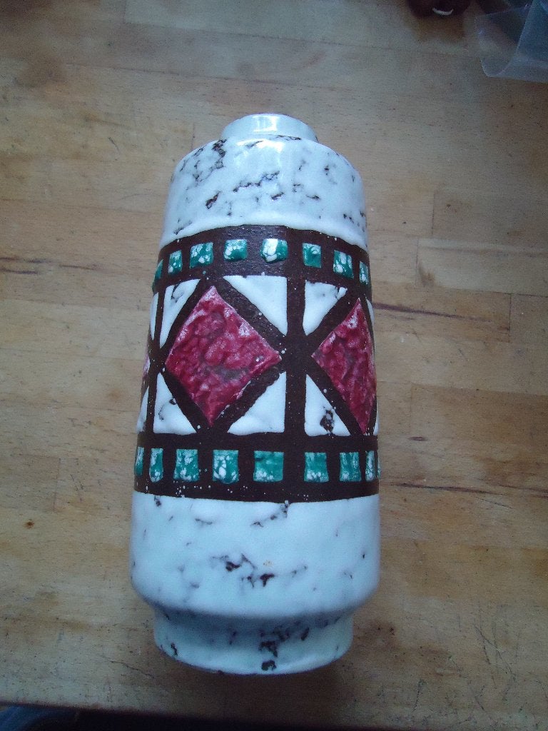Vintage Duits keramieken vaas 18 cm hoog, Ophalen of Verzenden
