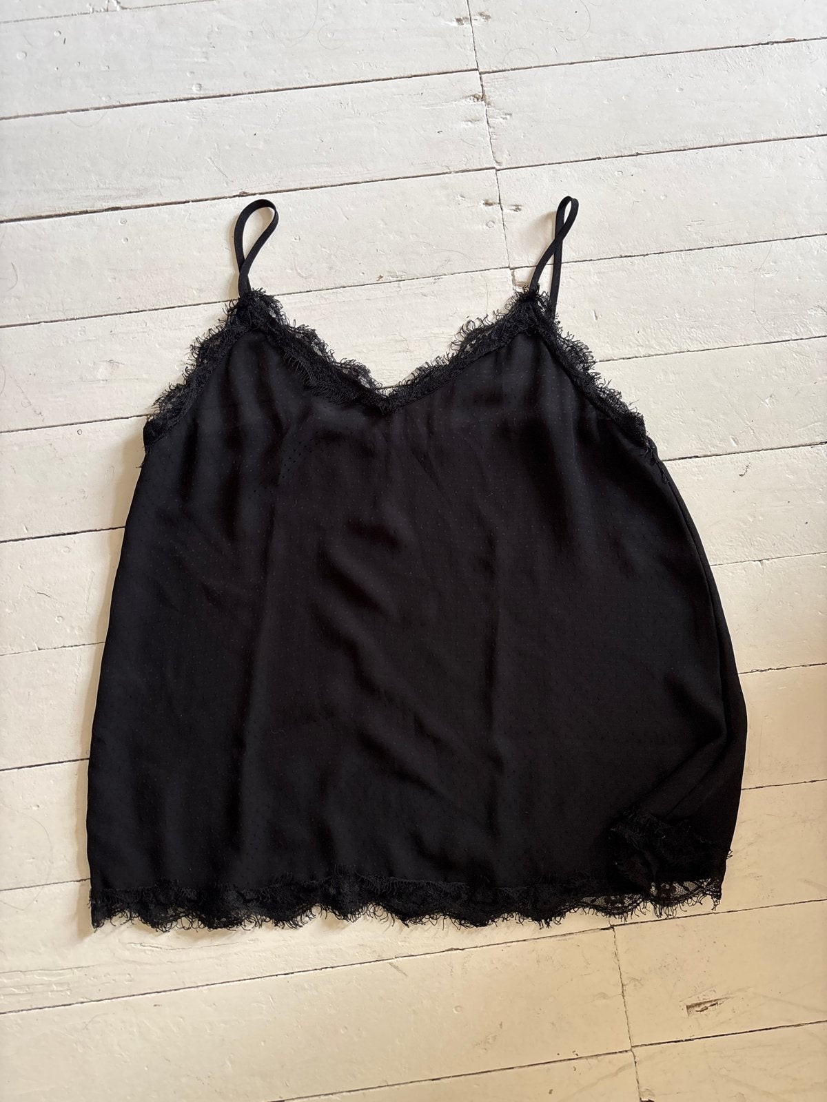 Zwarte Zara Basic Top met Kant, Zwart, Ophalen of Verzenden, Zo goed als nieuw, Maat 36 (S)