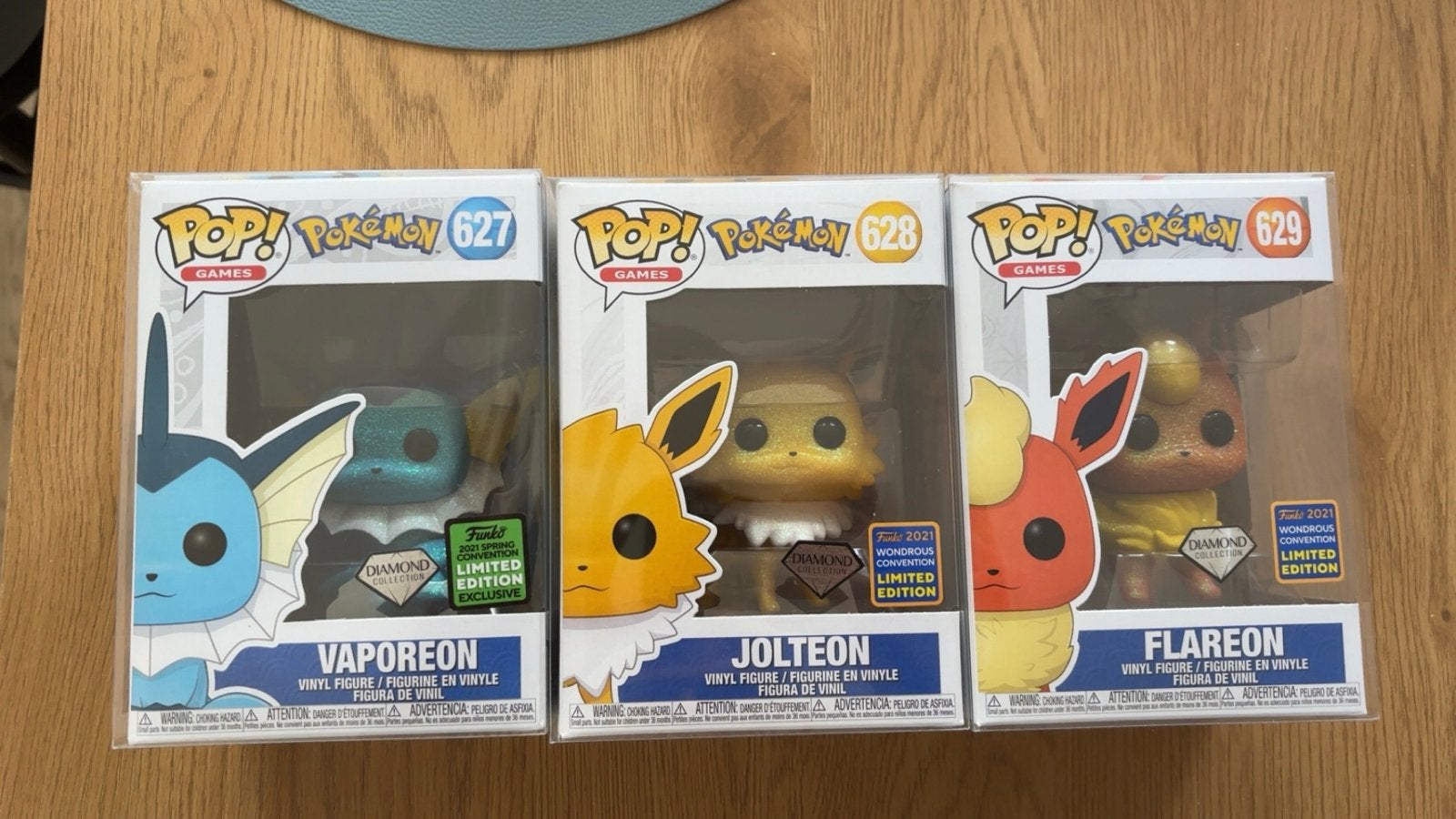Funko Pop! Pokémon Vaporeon, Jolteon, Flareon (Diamond Editi, Ophalen of Verzenden, Zo goed als nieuw