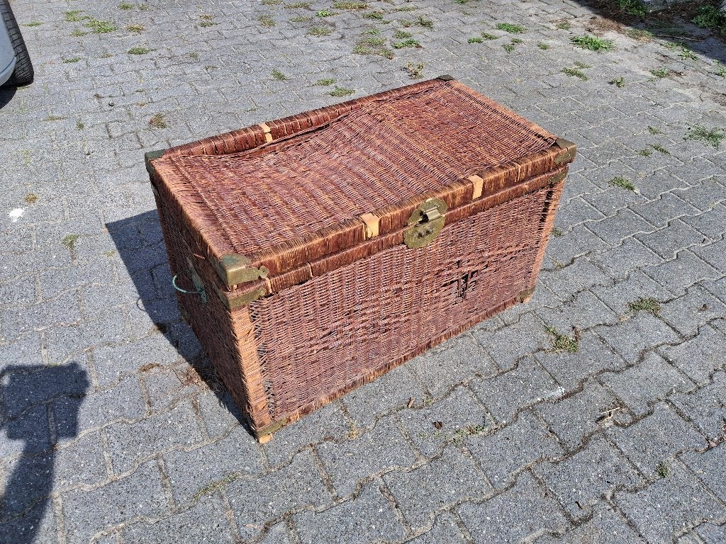 rieten kist, Huis en Inrichting, Woonaccessoires | Kisten, Gebruikt, 50 tot 100 cm, Ophalen of Verzenden, 75 tot 100 cm