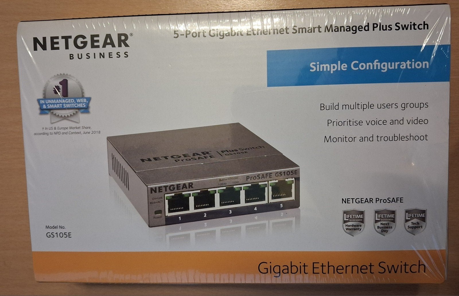 NETGEAR ProSAFE GS105E 5-Poorts Gigabit Ethernet Switch, Computers en Software, Ophalen, Nieuw