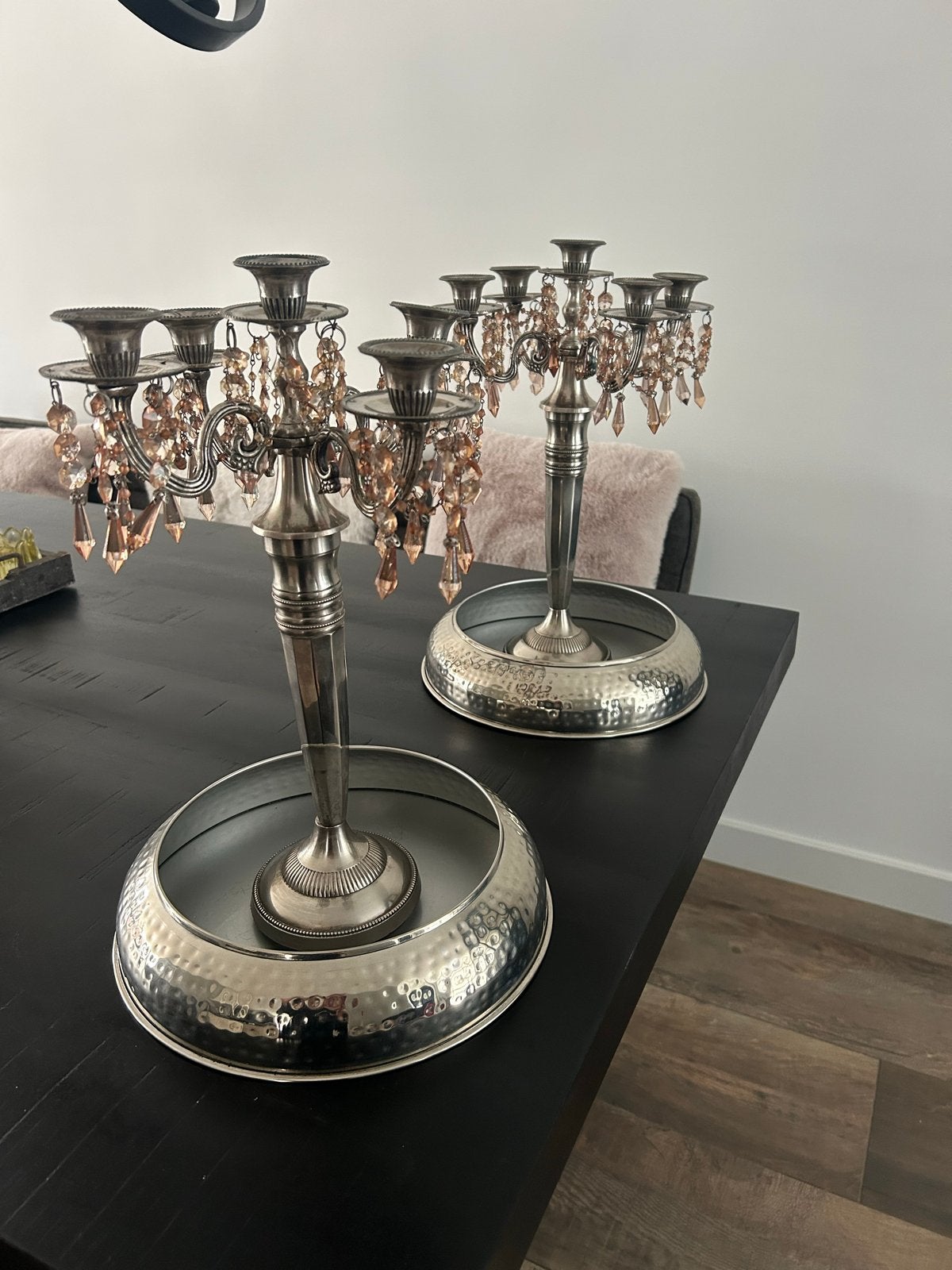Chique zilverkleurige schalen en zware kandelaars set, Ophalen of Verzenden