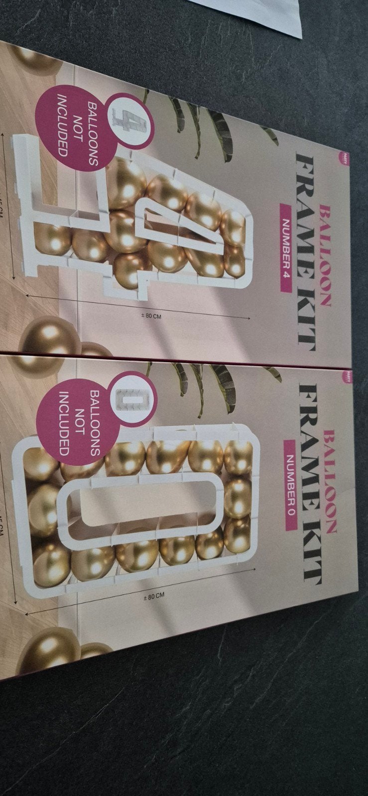 Ballon Frame Kit Cijfer 0 en 4 - Feestversiering, Ophalen, Nieuw, Versiering, Verjaardag