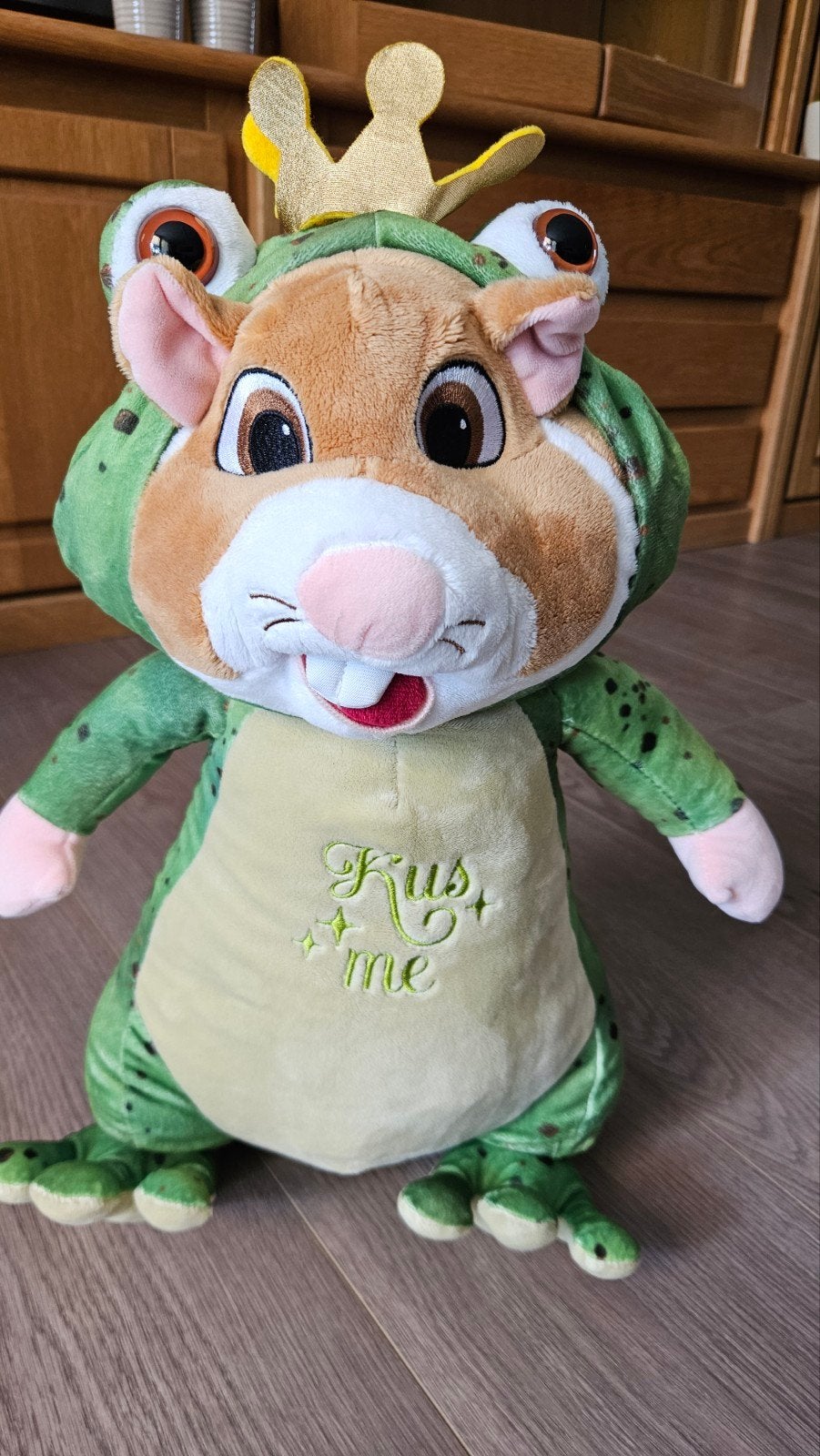 XL AH Hamster knuffel in Kikker kostuum, Verzamelen, Efteling, Ophalen of Verzenden, Zo goed als nieuw, Overige typen