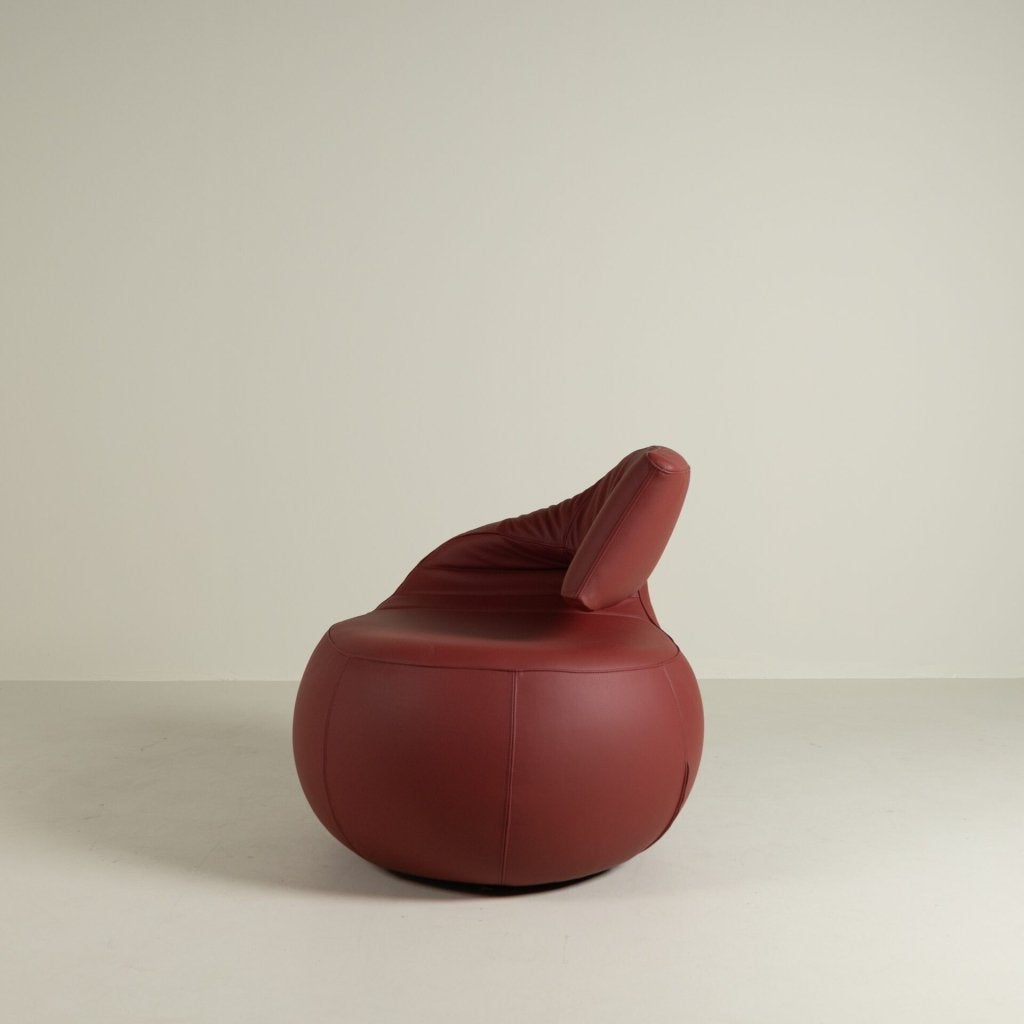 Leolux Gisa Fauteuil Roodbruin Leer, Leolux, Nieuw, Niet ingevuld, Niet ingevuld