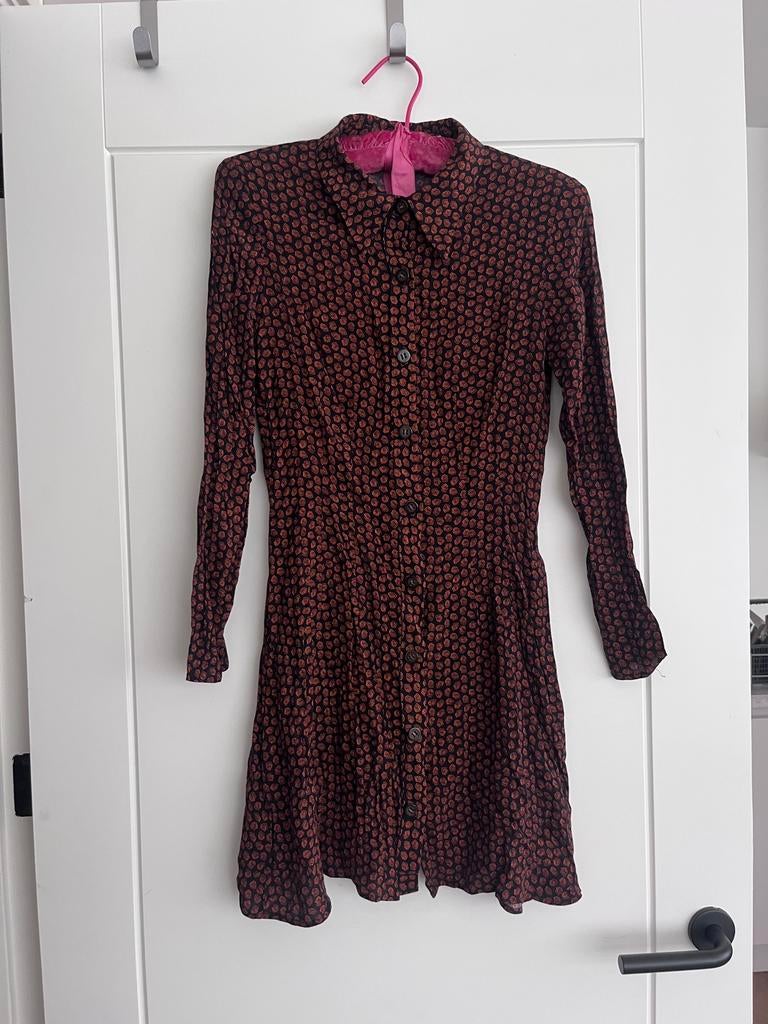 Seventies style mini jurkje maat xs, Blauw, Ophalen of Verzenden, Zo goed als nieuw, Maat 34 (XS) of kleiner
