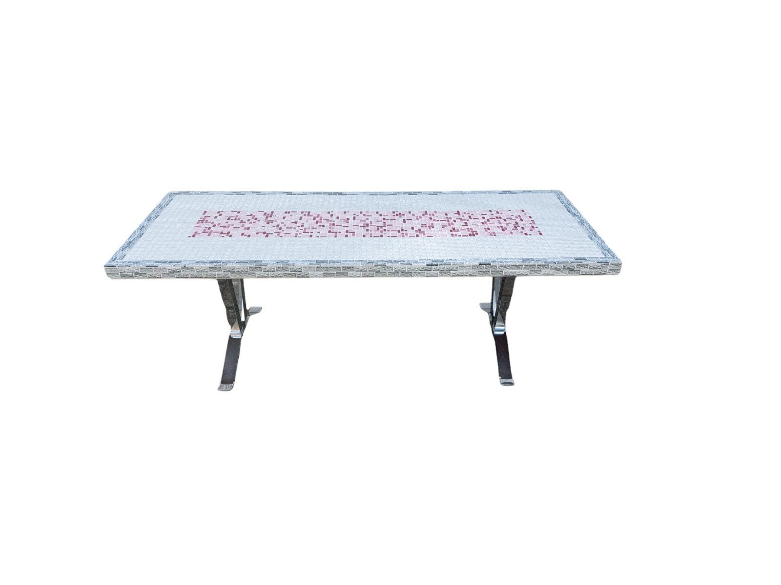 Vintage mozaïek salontafel, Ophalen, Gebruikt, Overige materialen, 50 tot 100 cm
